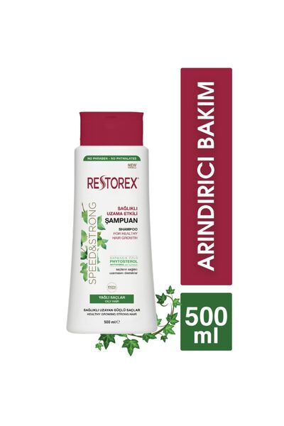Restorex İnce Telli Yağlı Saçlar İçin Sağlıklı Uzama Etkili Şampuan 500 ml
