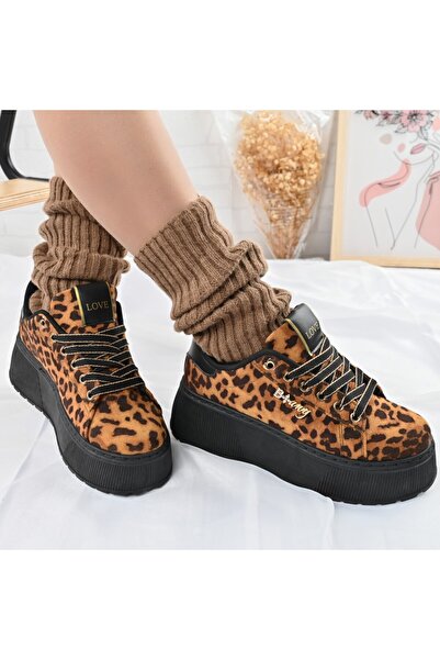 Tmall Pantofi Sport De Dama,Din Piele Ecologica,Cu Platforma,D1449,Leopard