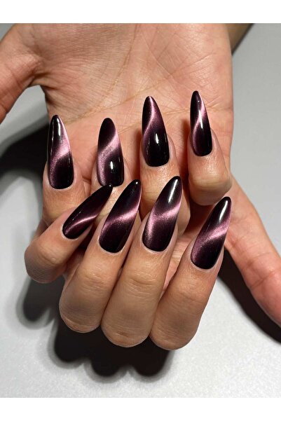 NailsTell 001xs Mor Kedi Gözü Protez Jel Takma Tırnak Ve Aksesuarlar