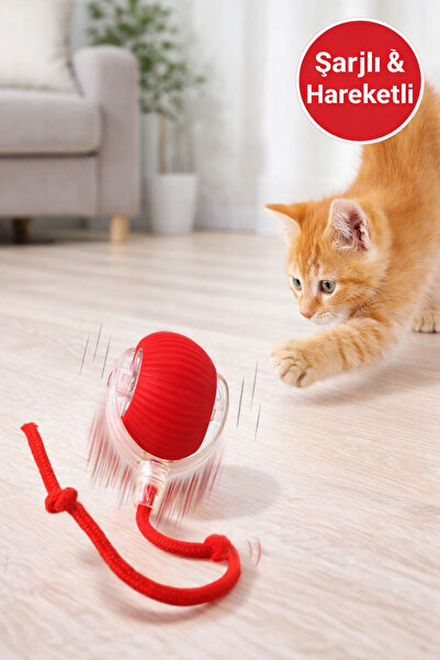 TOYFEST Şarjlı Otomatik Hareketli Kedi Köpek Için 360 Derece Dönen Interaktif...