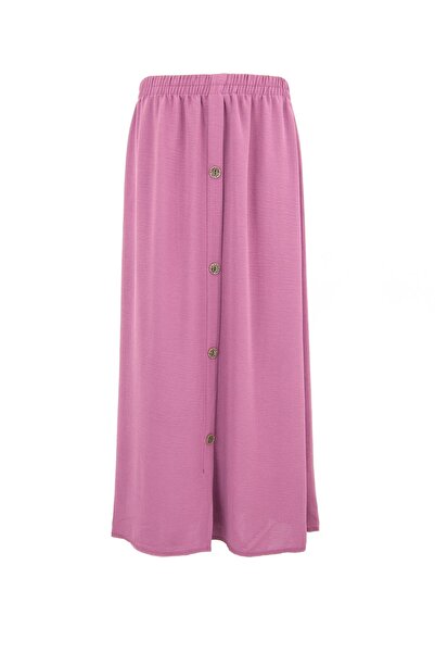 Oppland Kadın Düğme Modelli Beli Lastikli Rahat Kesim Likrasız Aerobin Kumaş ...