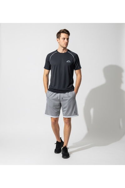 ORENDAHILL ORENDA HILL-SPORT SIDE SHORT- Gri Erkek Yanı Beyaz Panelli Cepli Sporcu Şort