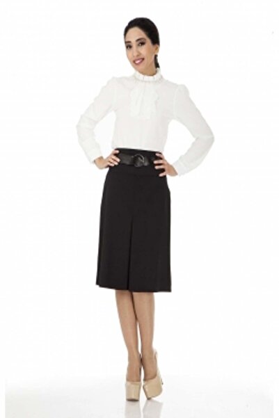 SORALLİNE FUSTA DE DAMĂ CU PIELE 65 CM CU CĂPTĂTĂ 722 SEZIONALĂ NEGRĂ