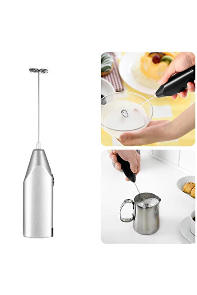 Choice1 Silver Wireless Milk Foamer Electric Blender Mini Frother Handle Stir...