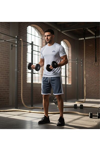 ORENDAHILL ORENDA HILL-SPORT SIDE SHORT- Antrasit Erkek Yanı Beyaz Panelli Cepli Sporcu Şort