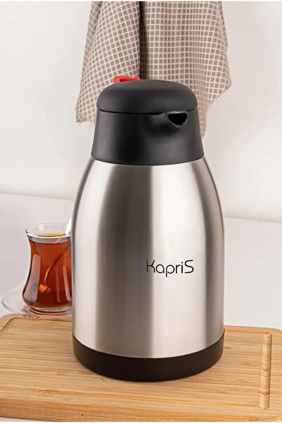 Kapris 2 lt Çift Kat Çelik Termos Çay Termosu 8-10 Saat Sıcak Soğuk