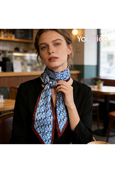 Youtrico Long silk scarves,Headbands,Contrast, letters,147cm