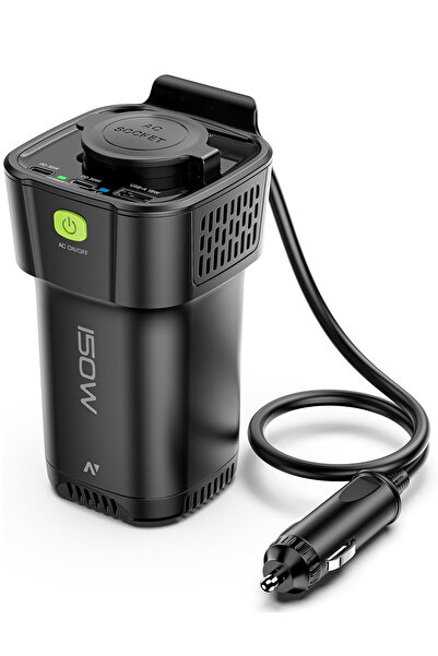 TECHNOMEN 150W Araç İçi Güç Dönüştürücü USB + AC Çıkışlı Hızlı Şarj İnverter