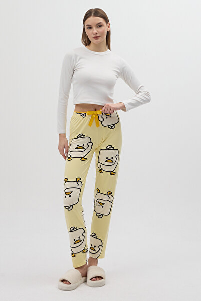 Rays Pantaloni de pijama pentru femei cu model de rață galbenă 4540