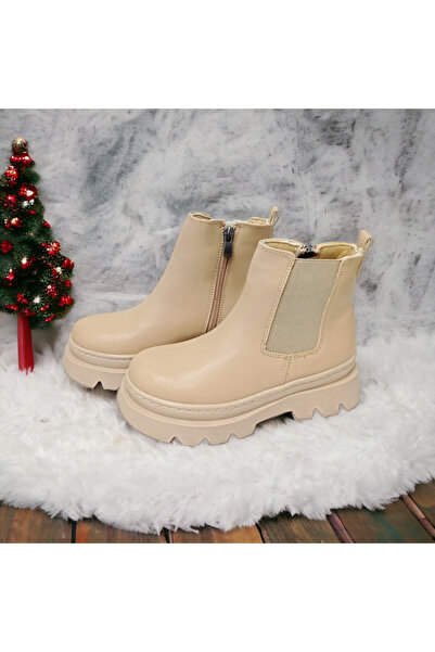 PATİK BEBE Devojčice, čizme sa debelim đonom, elastične, krem boje, sa zatvar...