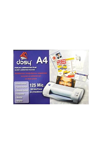 Dosy Laminasyon Filmi A4 125 Micron 100 lü