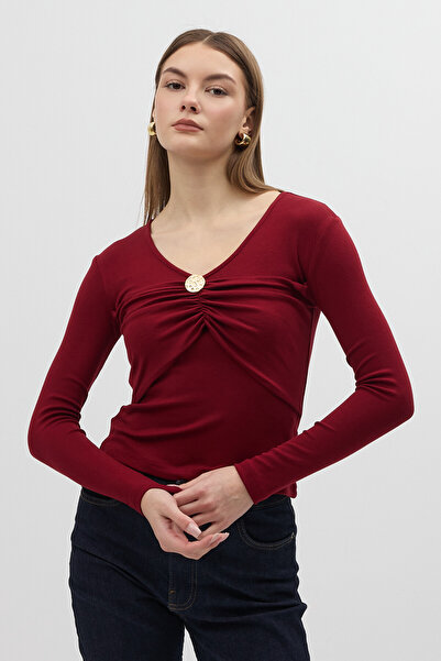 Rays Μπλούζα με λαιμόκοψη σε σχήμα V με λεπτομέρεια με κουμπιά μπροστά 8226A