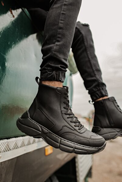 Zerenyus Ανδρικά αθλητικά μποτάκια Acro με φερμουάρ Μαύρα