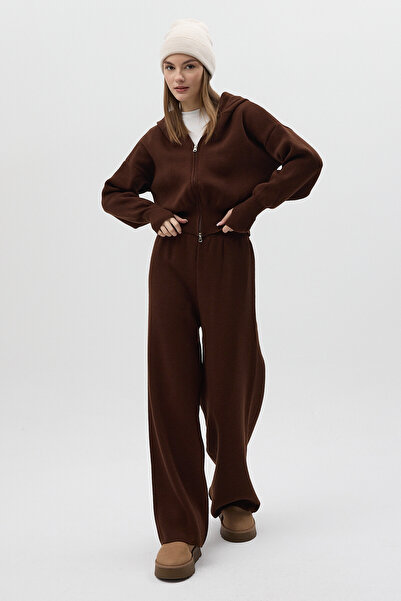 Rays 2460 Set pantaloni cu mâneci lungi și fermoar maro