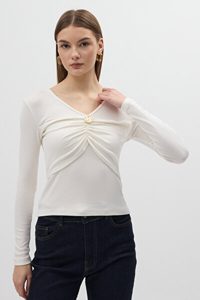 Rays Μπλούζα με λαιμόκοψη σε σχήμα V με λεπτομέρεια με κουμπιά 8226A