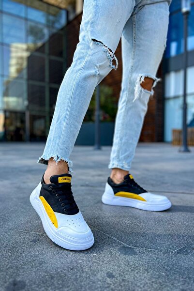 Zerenyus Ανδρικά αθλητικά παπούτσια Literide Casual Λευκό Κίτρινο