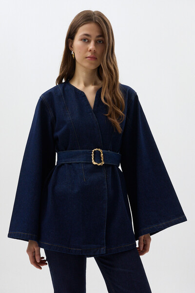 Rays 0083 Kemerli Jean Ceket Laci