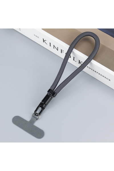 Choice9 حبل تعليق هاتف محمول رمادي آخر قابل للتعديل، مزود بحزام معصم قصير مع ...