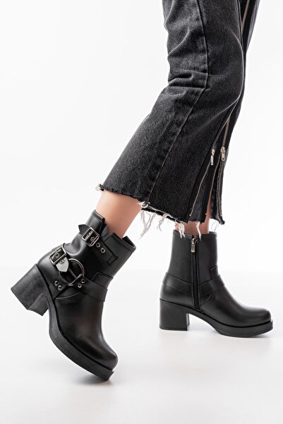 Zerenyus ZRİN-3028 Premium Γυναικείες μπότες με φερμουάρ και τακούνι με αξεσο...