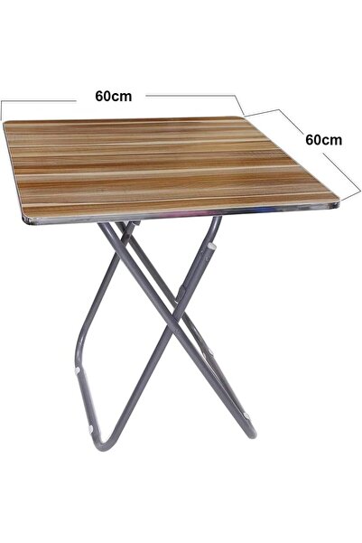 Generic طاولة قابلة للطي بني/رمادي 60*60 سم