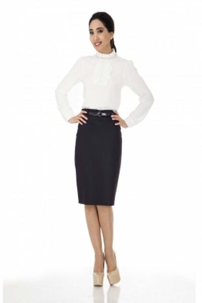 SORALLİNE Women's Pencil Skirt 60 cm with Seasonal Lining at the Neck Office ...