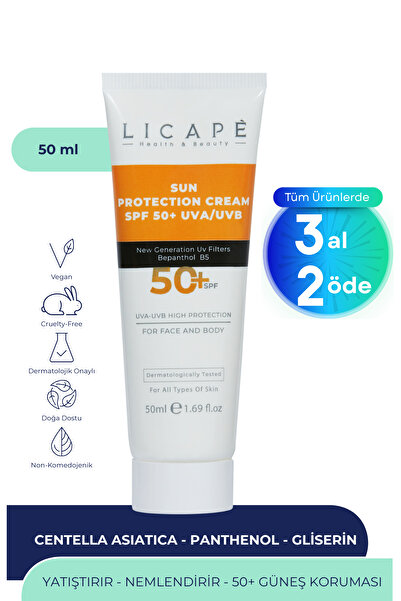 Licape Çok Yönlü Yüksek Korumalı Spf +50 Faktör Uva - Uvb Güneş Kremi 50 ml