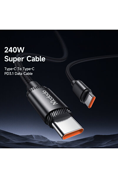 Mcdodo كابل بيانات USB-C إلى USB-C EPR بقوة 240 واط بطول 2 متر (شحن متطور)