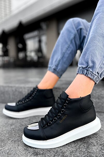 Zerenyus Ανδρικές χειμερινές μπότες Roma Mirror Lace-up Μαύρο Λευκό