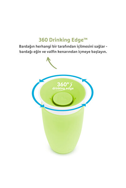 Munchkin Mucize 360° Alıştırma Bardağı, 12ay , 296ml Yeşil