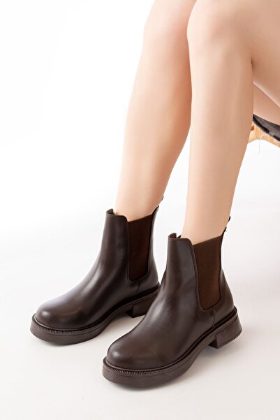 Zerenyus ZRİN-2137 Cizme de zi cu zi pentru femei, maro premium, elastice