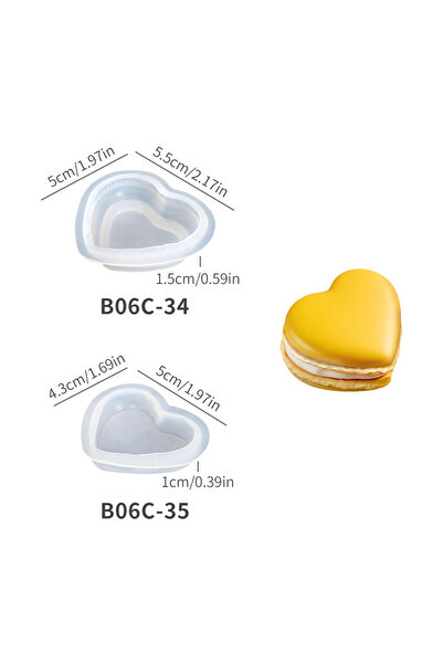 Choice قالب ماكارون ثلاثي الأبعاد على شكل قلب، مناسب لصنع الشموع والصابون، قو...