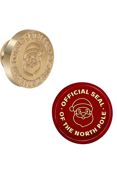 Choice ختم شمعي رسمي للقطب الشمالي YZ0313، ختم سانتا كلوز، 25 مم، قابل للإزال...