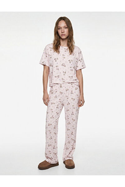 Koton Rahat Kalıp Kısa Kollu Köpek Baskılı Pijama Takımı