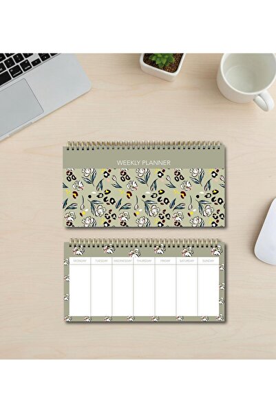 Lizy Haftalık Masa Takvimi – 13x27,5 cm, Spiralli, İç Kapak Baskılı