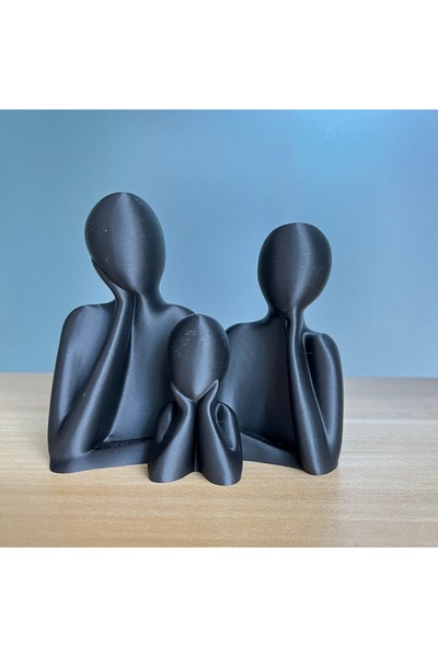 Choice تمثال زفاف عائلي أسود مزين لثلاثة أشخاص، مثالي كهدية ذكرى زواج للزوج