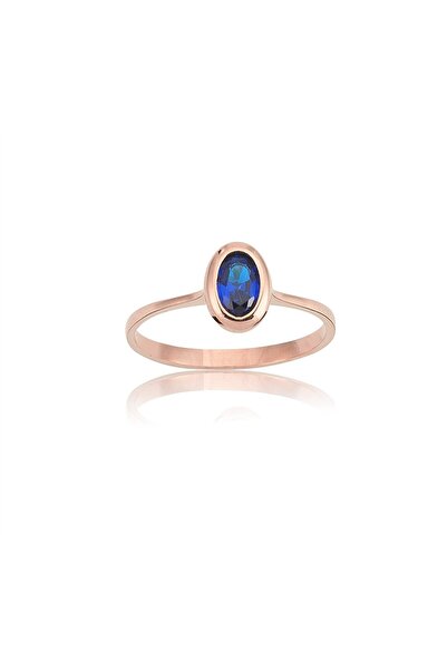 FasekGold Gümüş Yüzük - 0.60 CT Oval Safir 925 Ayar Gümüş Tektaş Yüzük- Oval ...