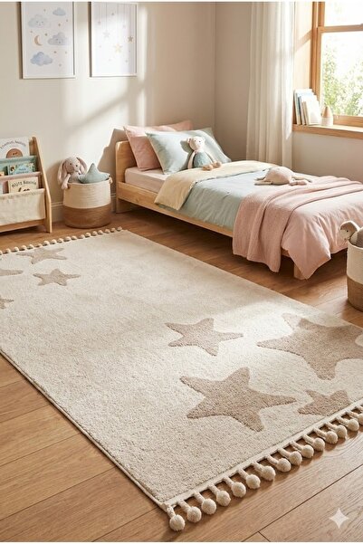 Kinder Baby Tiffany Paula Tek Yıldız Bebek Ve Çocuk Odası Halısı 120*180 Cm 17 Mm Kalınlık