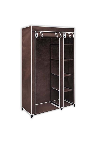 AsolBD Portable Wardrobe Folding Clothes Storage Organizer Canvas with Hangin...