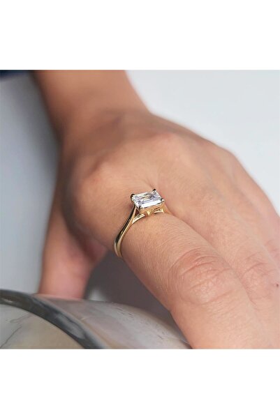 FasekGold 1.10 Karat Pırlanta Signity Octagon Pırlanta Montörü Tektaş 925 Aya...