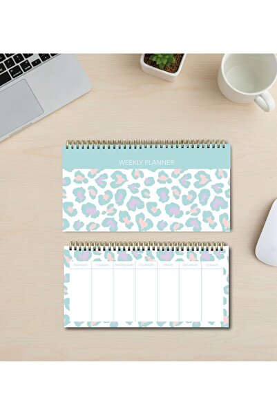 Lizy Haftalık Masa Takvimi – 13x27,5 cm, Spiralli, İçi 4 Renk Baskılı