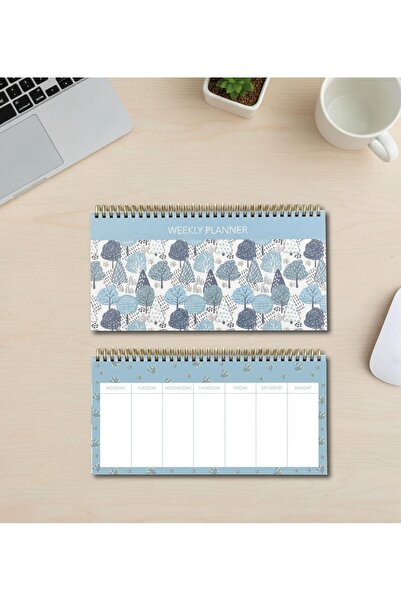 Lizy Haftalık Masa Takvimi – 13x27,5 cm, Spiralli, İç Kapak Baskılı