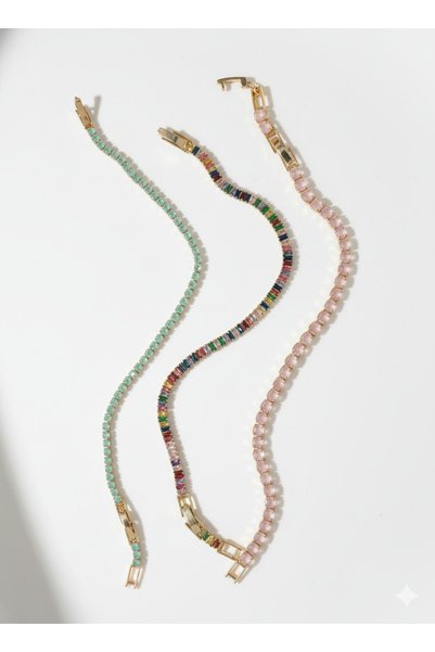 Minia Elegant Pink Stone Gold Plated Waterway Bracelet – Everyday and Special Occasion Women's Bracelet Does Not Tarnish