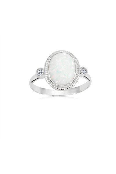 FasekGold Gümüş Yüzük - Vintage Opal Taşlı 925 Ayar Gümüş Yüzük-Otantik Opal ...