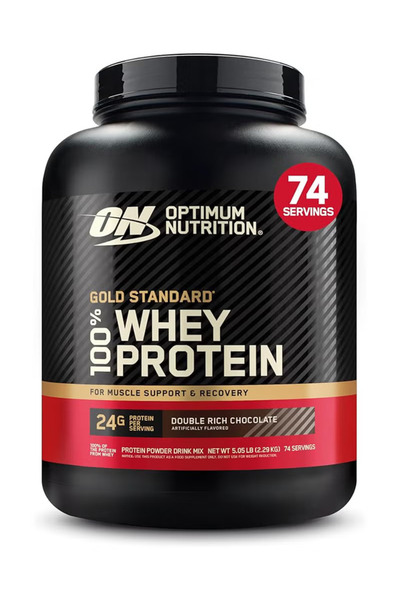 Optimum Nutrition مسحوق بروتين مصل اللبن الذهبي المعياري 100%، بنكهة الشوكولا...