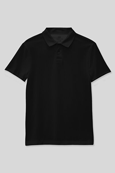 TOMMY LIFE Μπλουζάκι με μαύρο γιακά Polo Standard Fit Basic Unisex - 11330