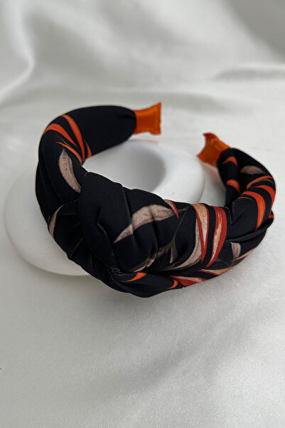 Modex Vintage κορώνα με μοτίβο καφέ πορτοκαλί φύλλων