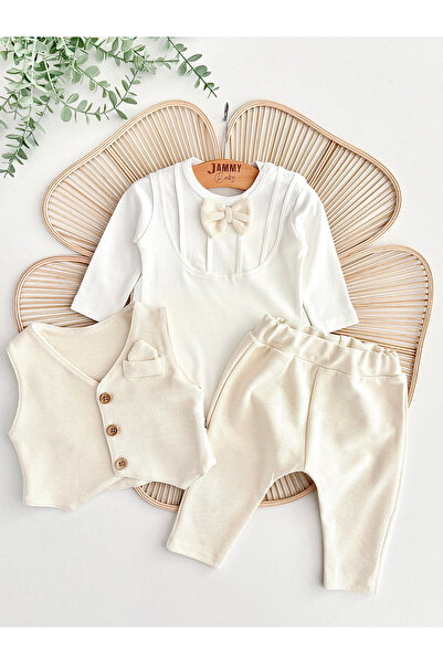 Jammybaby Smokin Yelek Papyonlu Body Pantolon Erkek Bebek Yenidoğan Mevlüt Dü...