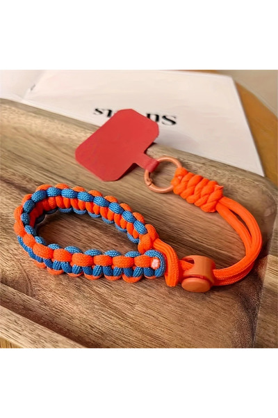 Choice حبل تعليق للهاتف المحمول برتقالي اللون، مصنوع من البوليستر/النايلون، ب...