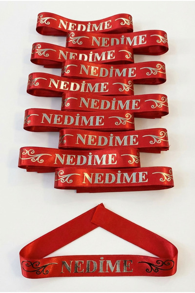 ZEYMERADE Red Silver Bridesmaid Arm Ribbon, 1 Piece Band and Bracelet, Groomsmen Wedding Henna Night Bride Bachelorette