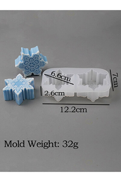 Choice قالب شموع سيليكون ثلاثي الأبعاد على شكل ندفة ثلجية بفتحتين، زينة شمعة ...